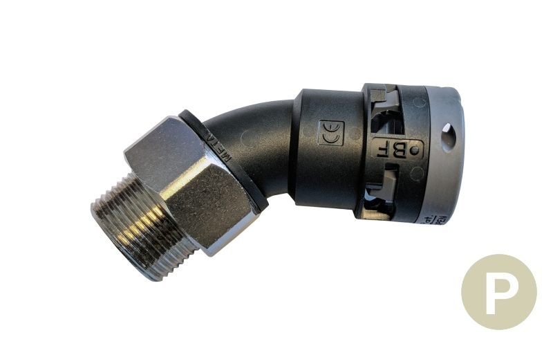 BMSF 45° Male PG Fitting with Metal Thread