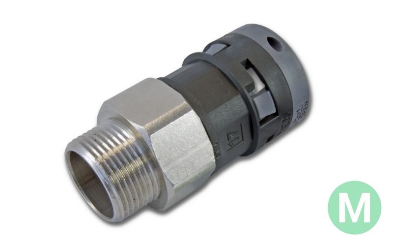 BMSS Straight Male Metric Fitting with Metal Thread