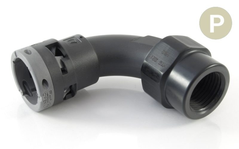 LFSE 90° Elbow Female PG Fitting with Metal Thread
