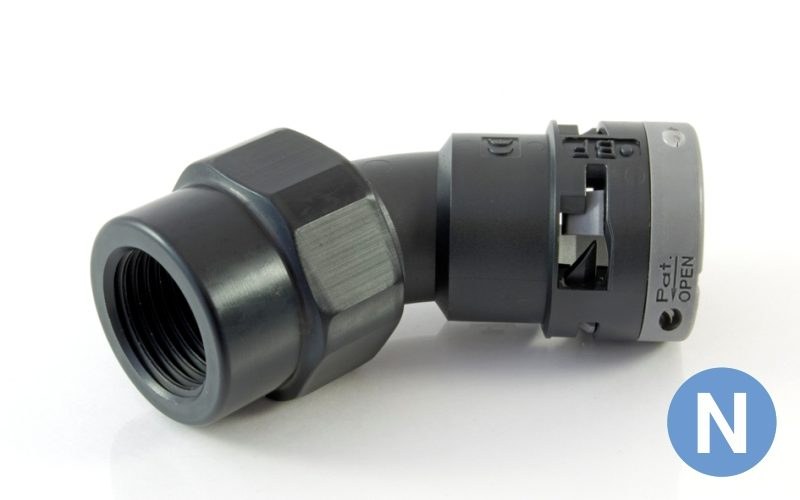 LFSF 45° Elbow Female NPT Fitting with Metal Thread