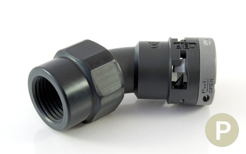 LFSF 45° Elbow Female PG Fitting with Metal Thread