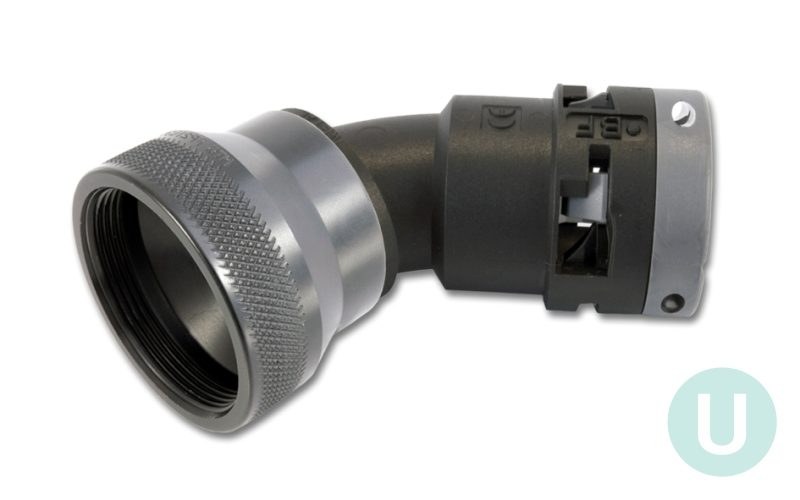 LFSF 45° Elbow Female UNEF Fitting with Metal Thread