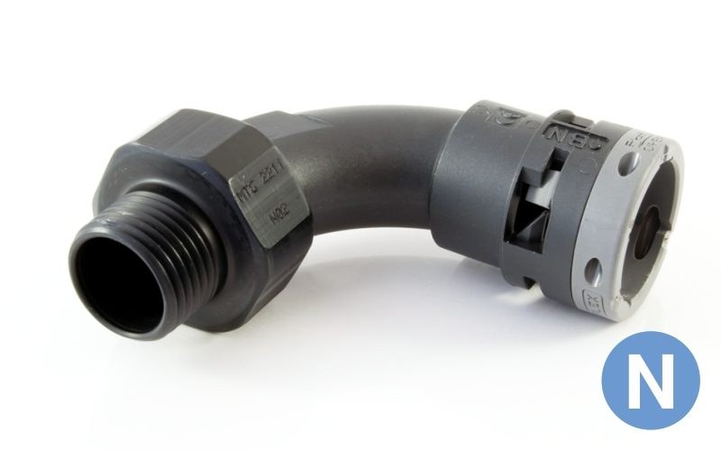 LMSE 90° Male NPT Fitting with Metal Thread