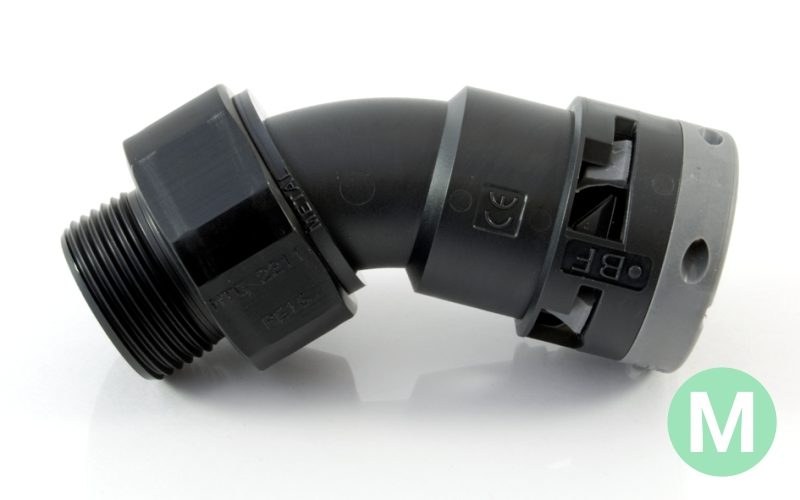 LMSF 45° Male Metric Fitting with Metal Thread