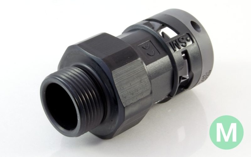 LMSS Straight Male Metric Fitting with Metal Thread