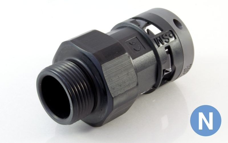 LMSS Straight Male NPT Fitting with Metal Thread