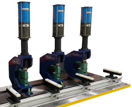 MLR With Adjustable Part Supports - Multicyl cylinders for hole punching & tube piercing