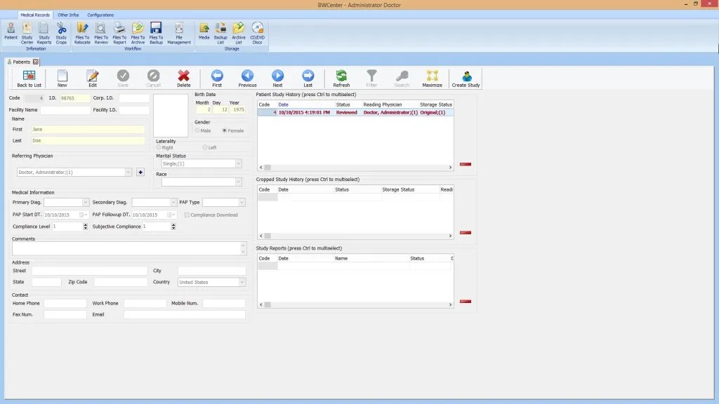 BWCenter Patient Database + HL7 Module