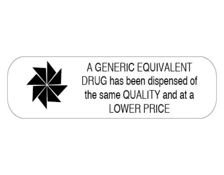 Auxiliary Label, A Generic Equivalent Drug Has Been Dispensed of the Same Quality and at a Lower Price – Nev'