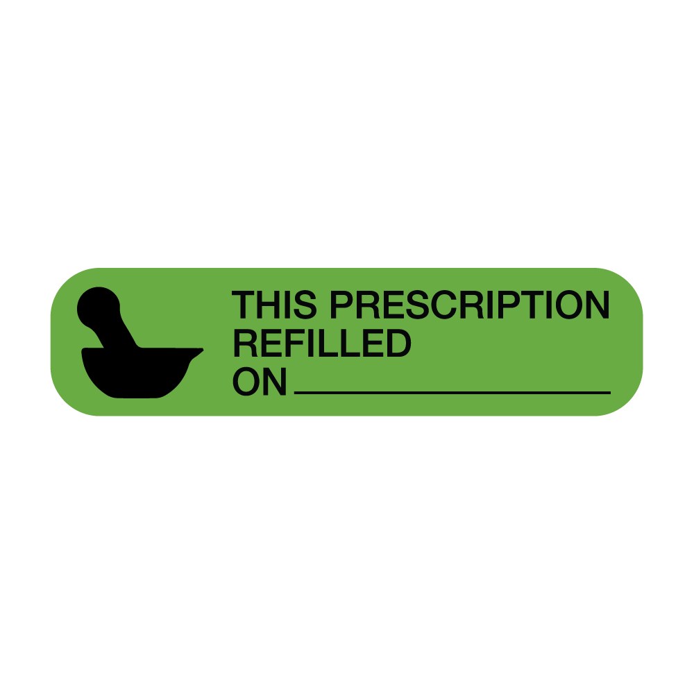 Auxiliary Label, This Prescription Refilled on – Nev's Ink, Inc.