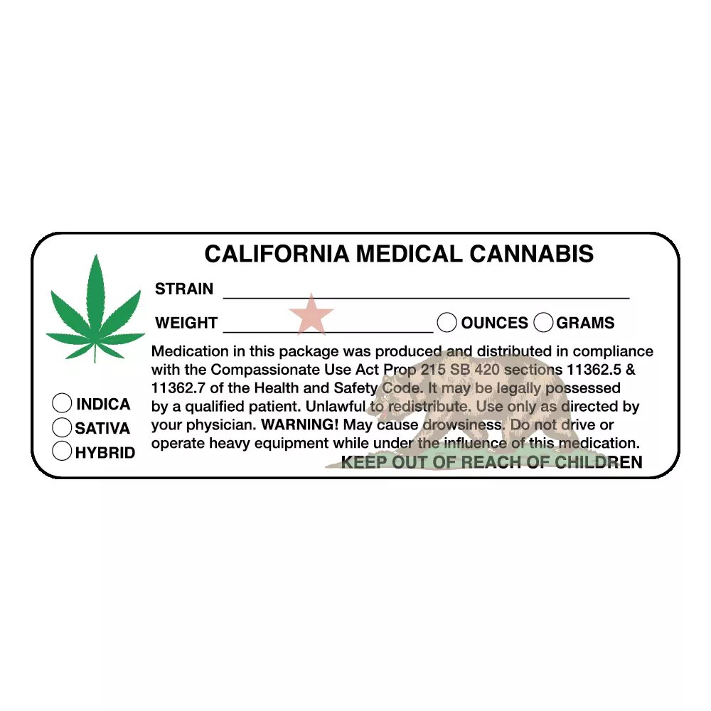 California State Compliance Label w/ Bear Logo – Nev's Ink, Inc.