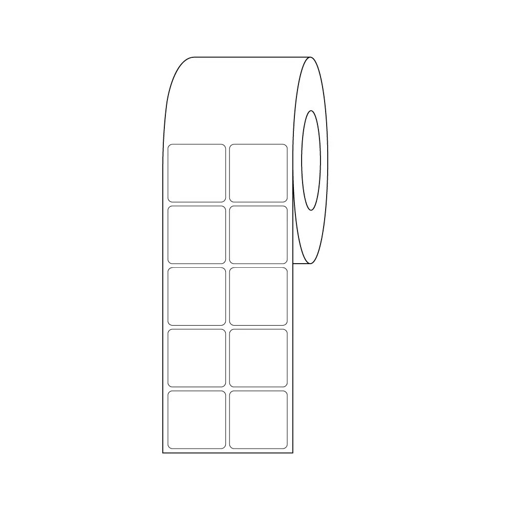 Direct Thermal Slide Label, 7/8″ x 7/8″, 2 Across White – Nev's Ink, Inc.