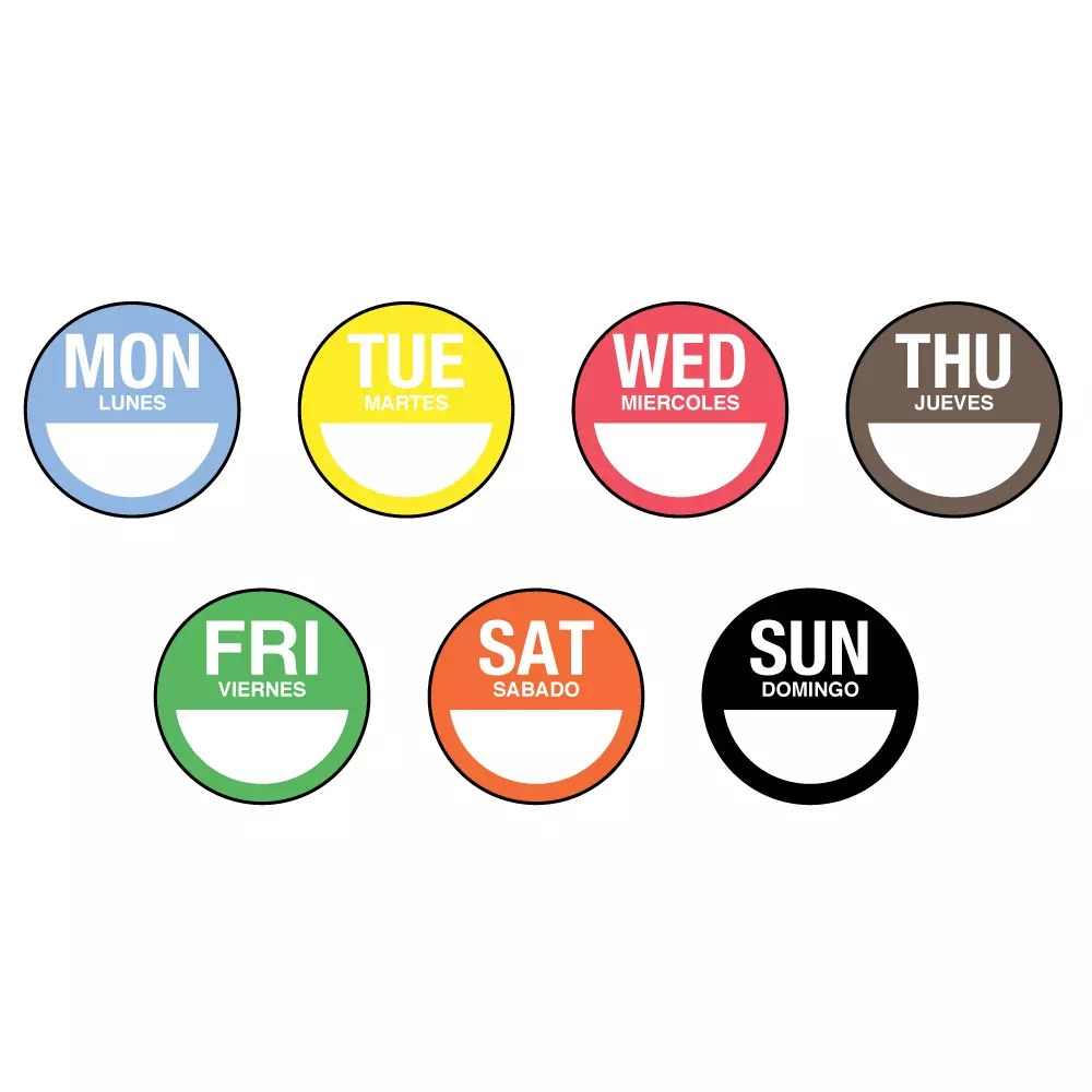 Dissolvable DaySpot Spanish Set – Monday thru Sunday – Nev's Ink, Inc.