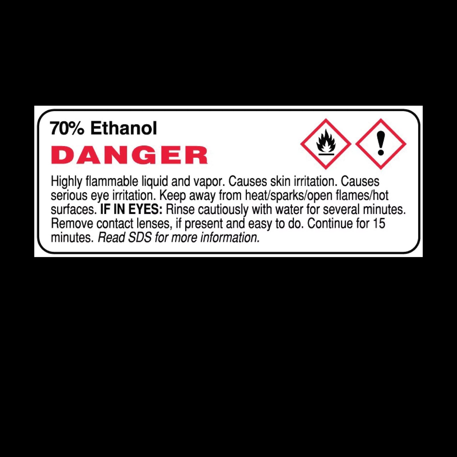 GHS Label – 70% Ethanol Danger – Nev's Ink, Inc.