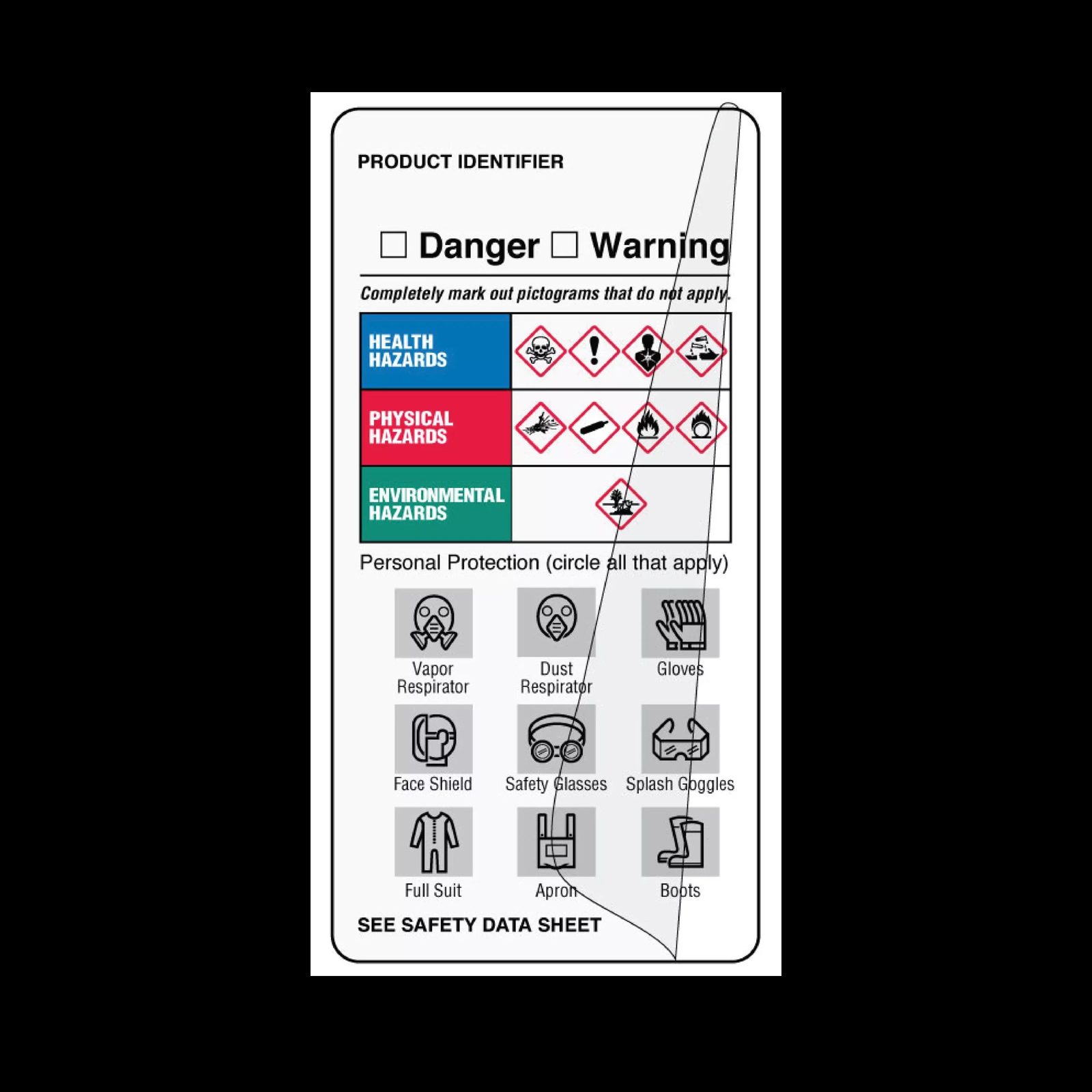 GHS Label – PPE Identifier Self-Laminating – Nev's Ink, Inc.