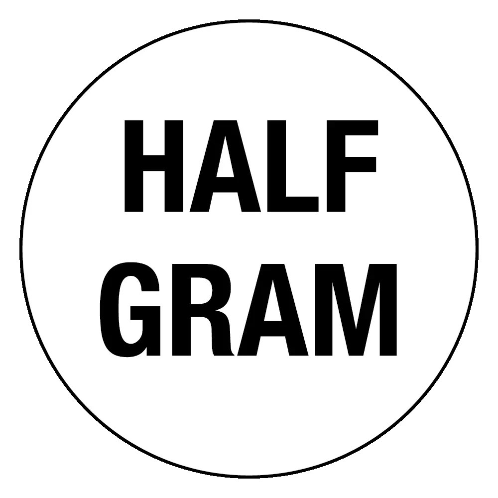 Half Gram Clear Circle Label – Nev's Ink, Inc.
