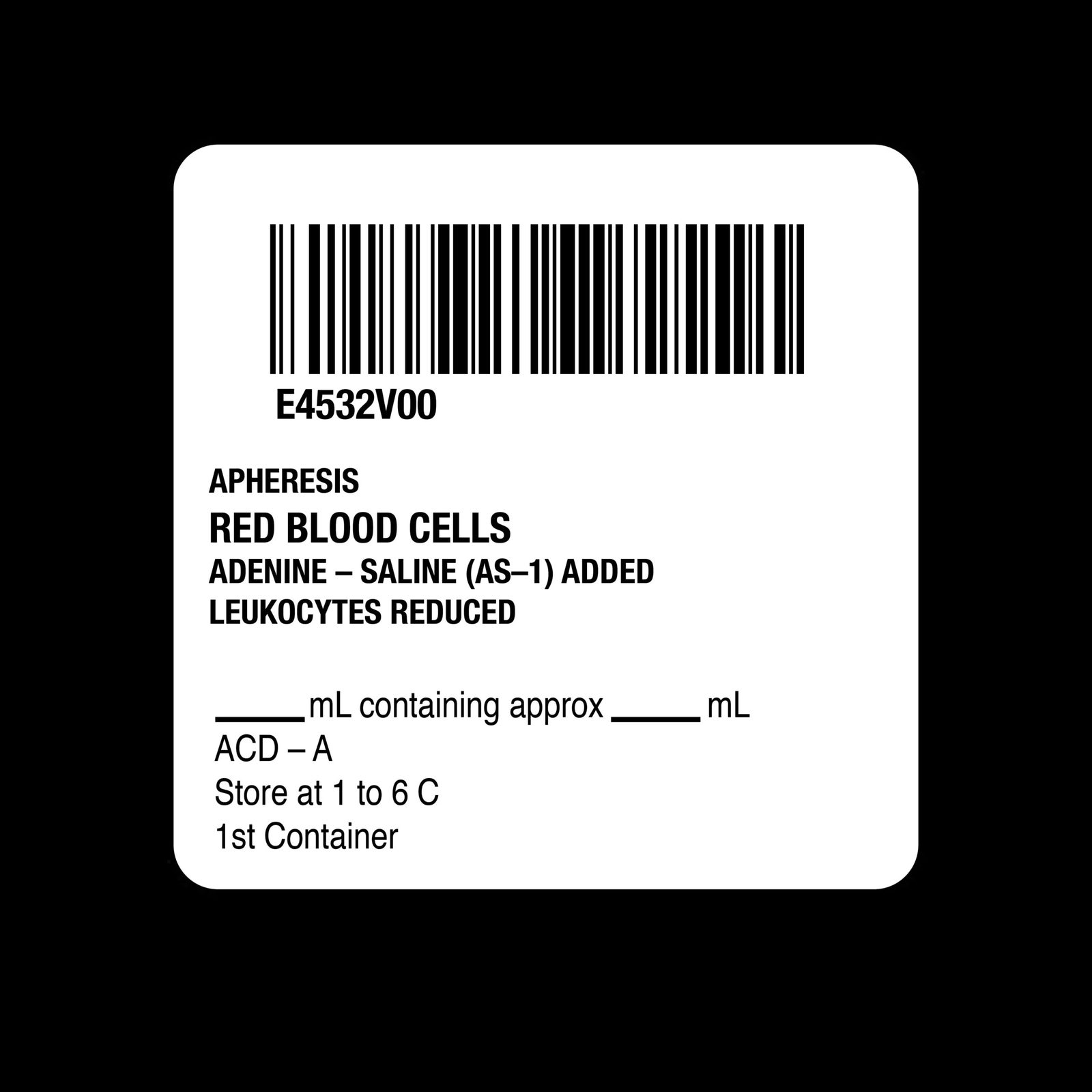 ISBT 128 Apheresis Red Blood Cells – Nev's Ink, Inc.
