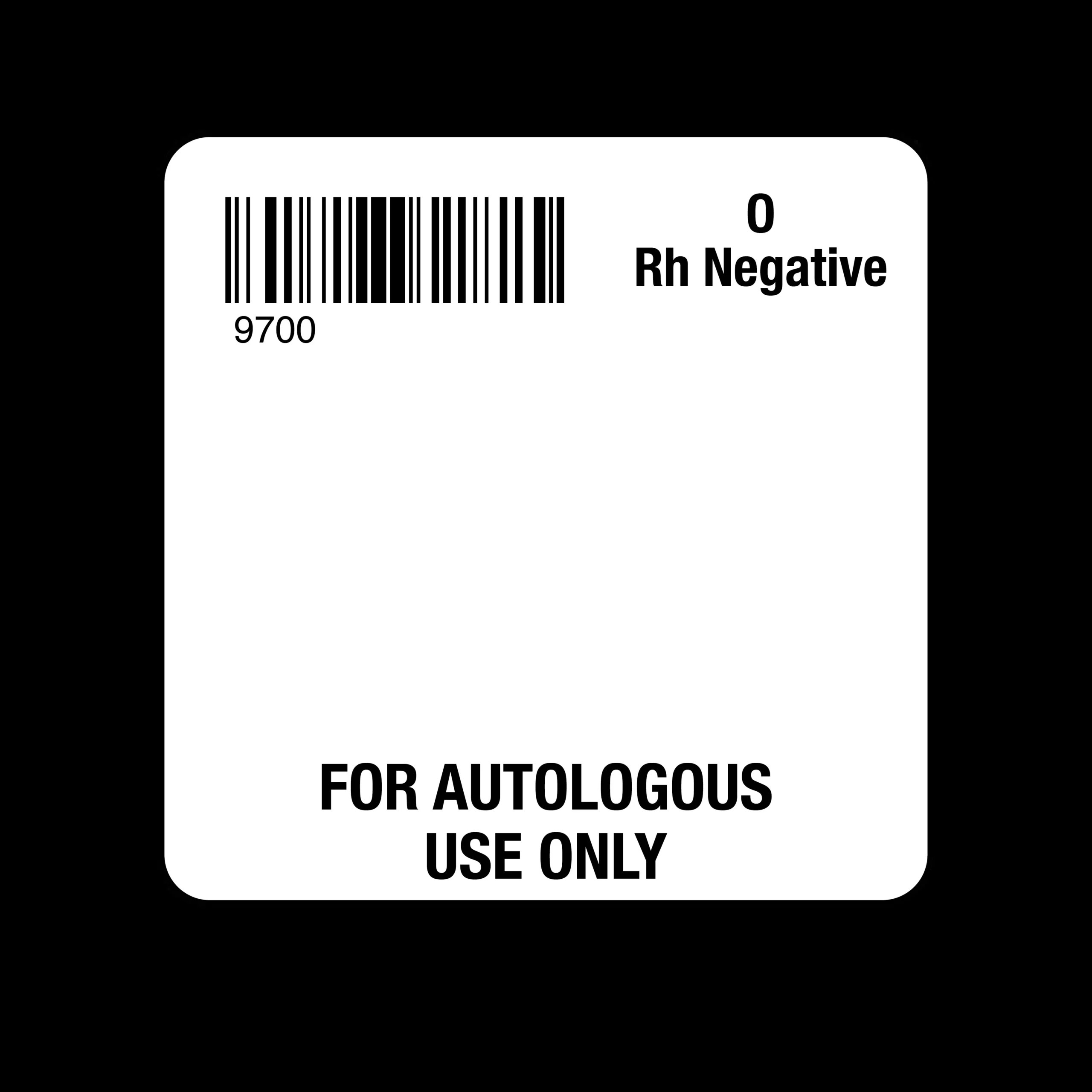 ISBT 128 O Rh Negative For Autologous Use Only – Nev's Ink, Inc.