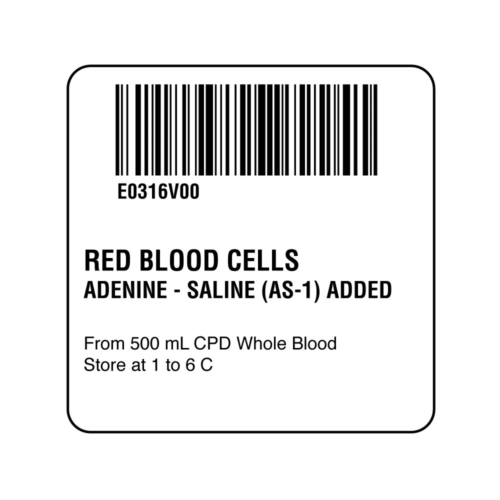 ISBT 128 Red Blood Cells Adenine-Saline (AS-1) Ad – Nev's Ink, Inc.