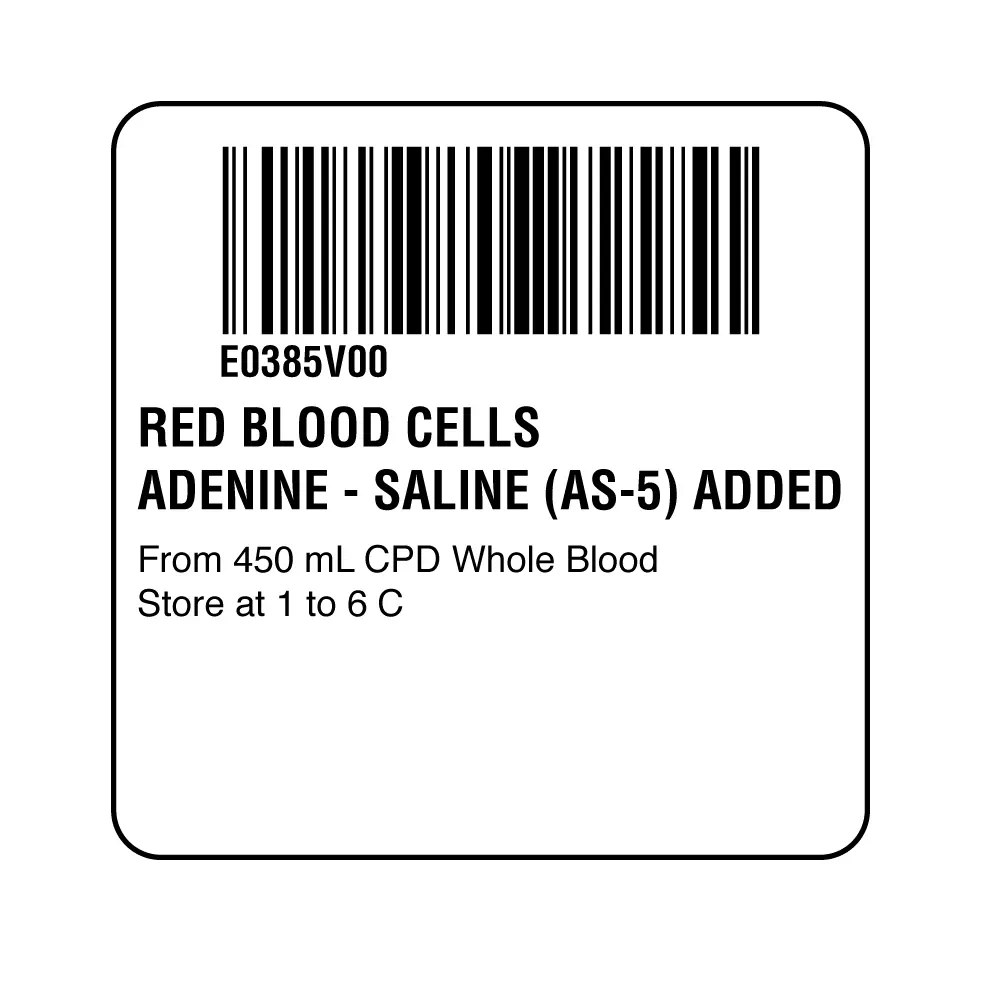 ISBT 128 Red Blood Cells Adenine-Saline (AS-5) Ad – Nev's Ink, Inc.