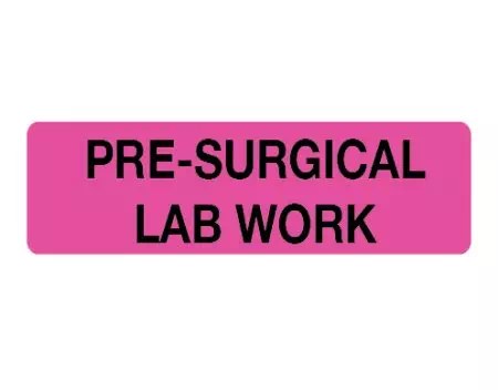 Label, Pre-Surgical Lab Work – Nev's Ink, Inc.