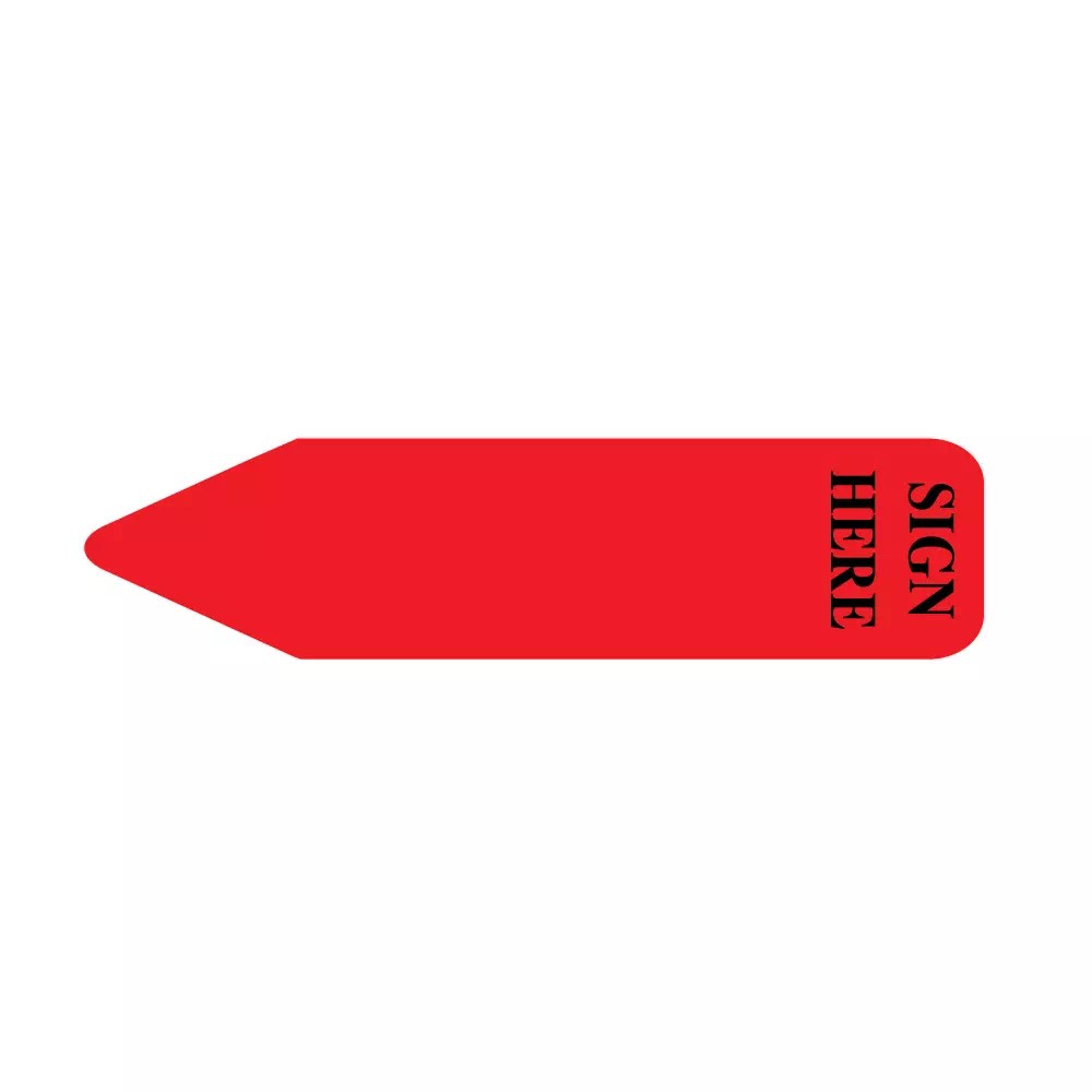 Labeling Flag – Imprinted – Sign – Red – 9/16″ x 2″ – Nev's Ink, Inc.