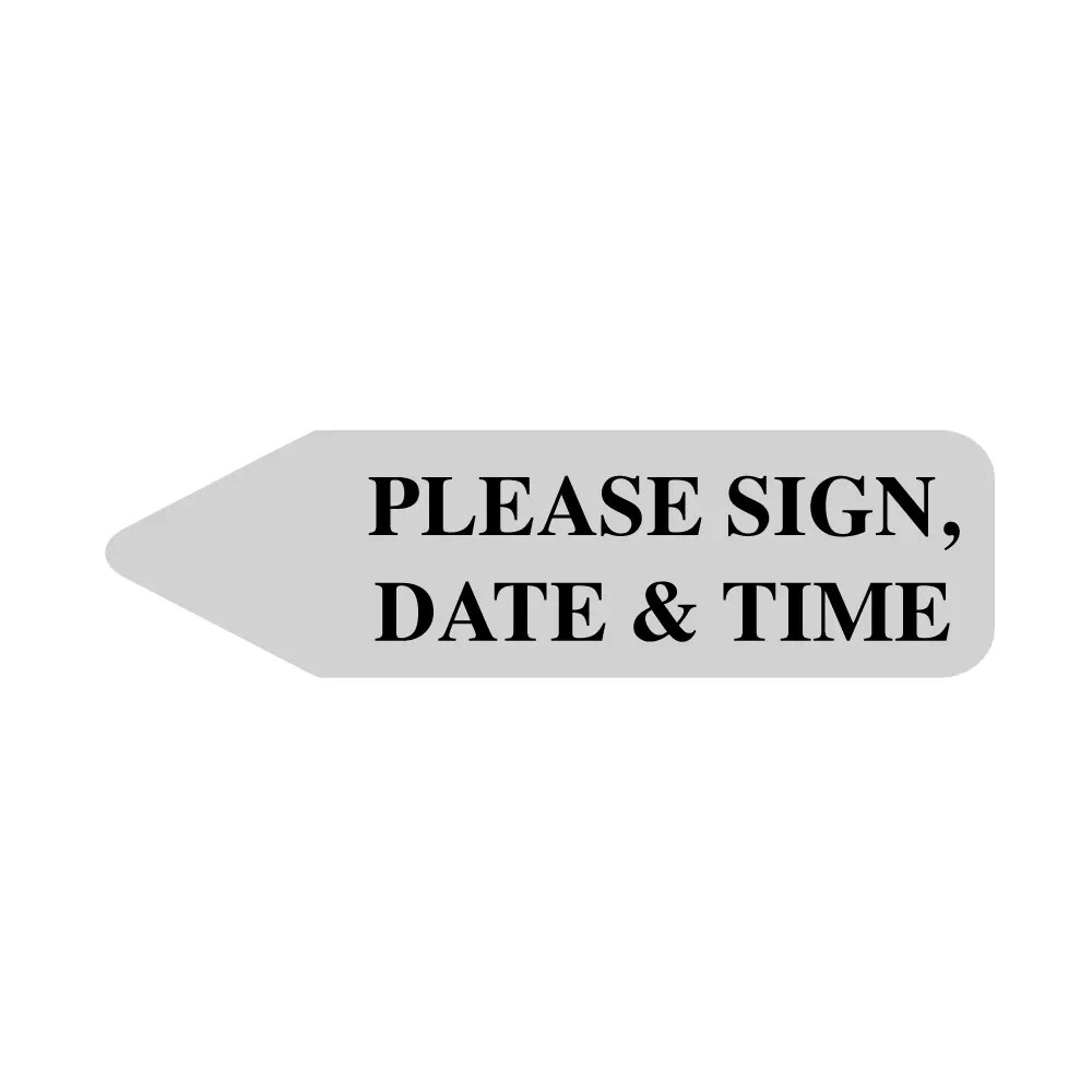 Labeling Flag – Imprinted – Sign Date Time – Mint – 9/16″ x 2″ – Nev's In