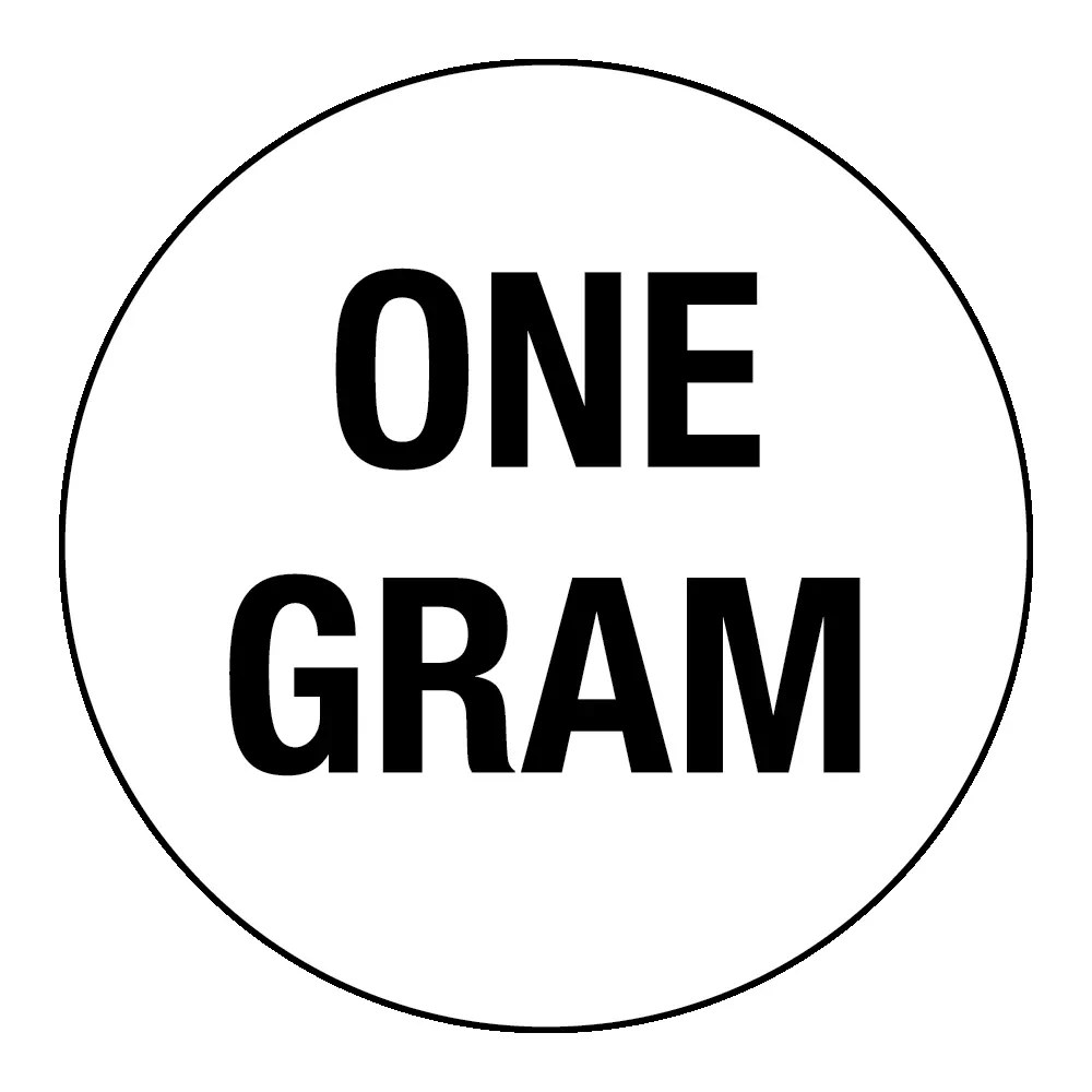 One Gram Clear Circle Label – Nev's Ink, Inc.