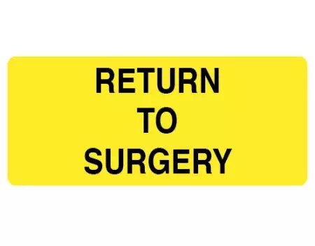 Sterile Label, Return to Surgery – Nev's Ink, Inc.