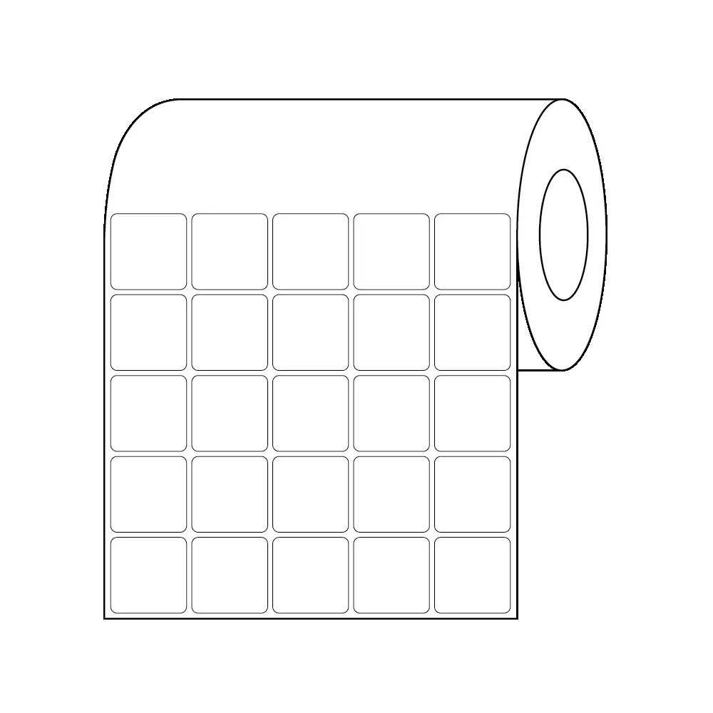 Thermal Transfer Slide Label, 15/16″ x 15/16″, 5 Across White – Nev's Ink, Inc.