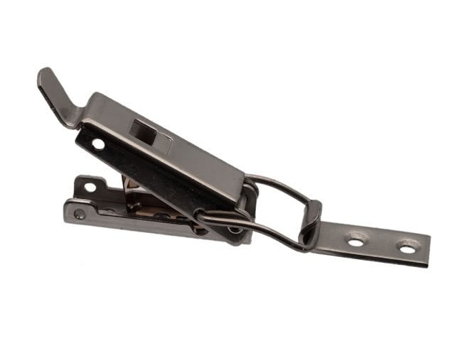 Draw latch Zinc plated Small Countersunk holes Safety catch