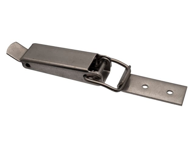 Draw latch Zinc plated steel Large size Straight holes
