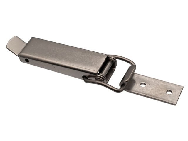 Draw latch Zinc plated steel Medium size Straight holes