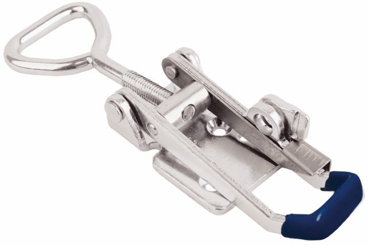 Stainless latch Medium safety catch blue rubber handle 702 L/C