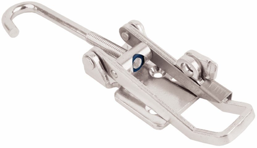 Stainless steel latch Large size with safety catch 704 HL/C