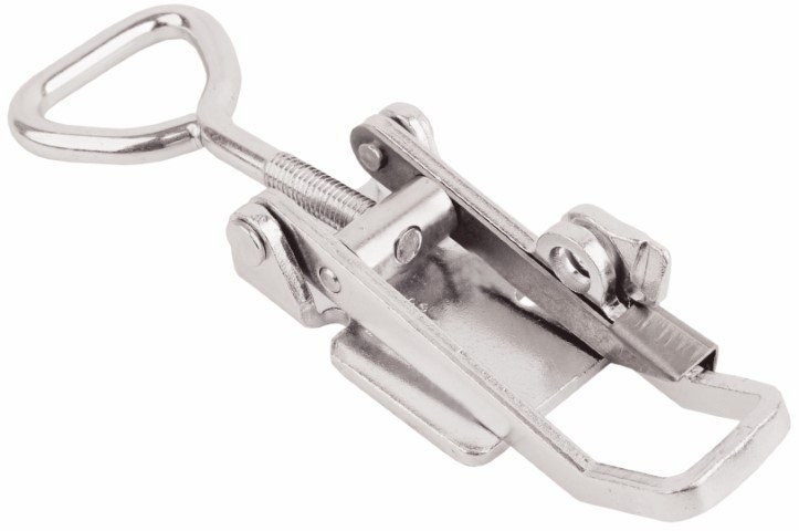 Stainless steel latch Medium size with safety catch 702 L/C