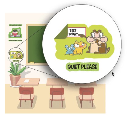 EyeWalls™ fun, repositionable, peel and stick images with interchangeable phrases