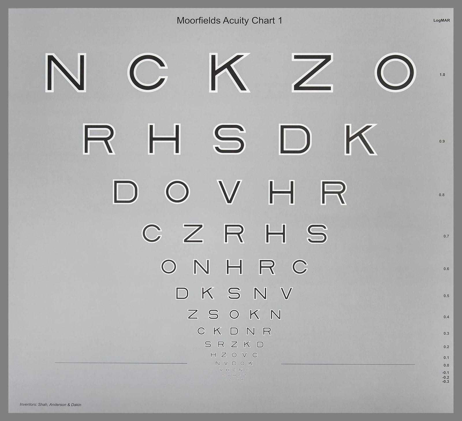 Moorfields Acuity Chart Set