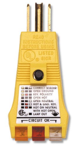 Ideal 61-051 E-Z CHECK Plus GFCI Tester / Receptacle Tester