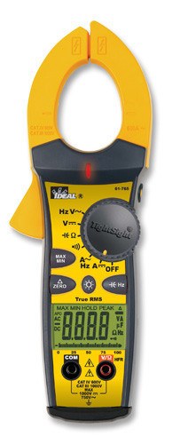 Ideal 61-765 TightSight TRMS AC/DC Clamp Meter / Ammeter, 660A