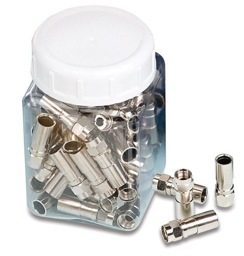 Ideal 92-650 RG-6 Coax Compression F Connector, Jar of 50