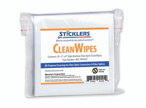 PFP Sticklers CleanWipes Fiber Optic Wipes MCC-WF44ST