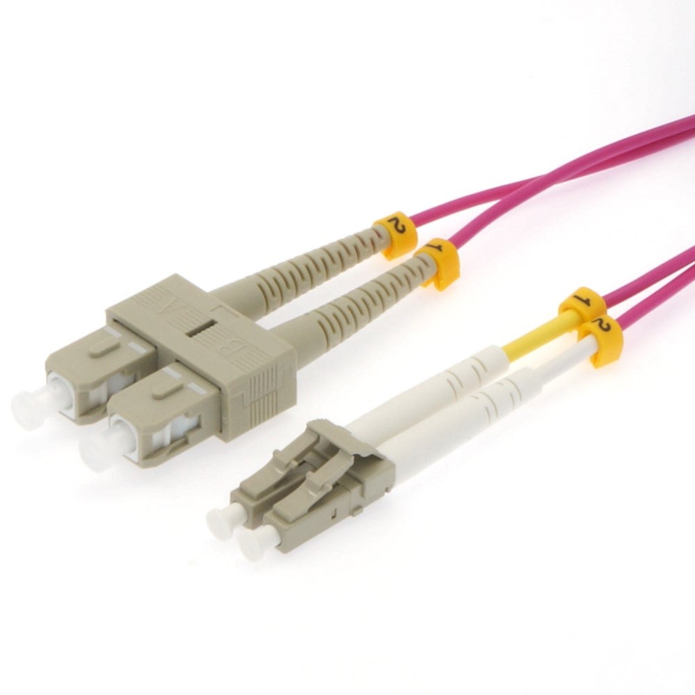 LC/UPC-SC/UPC (Erika Violet)  OM4 Multimode Duplex  Fiber&#x