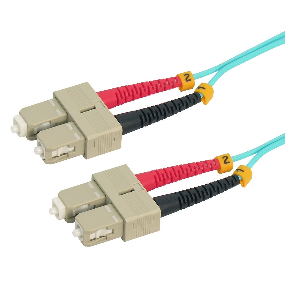 SC/UPC-SC/UPC (Aqua)  OM4 Multimode Duplex  Fiber Optic 