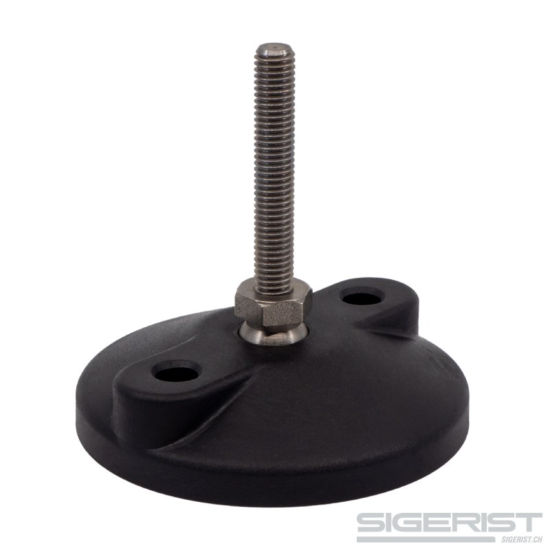 Maschinenfuss mit Bodenbefestigung Edelstahl Durchmesser 80 mm