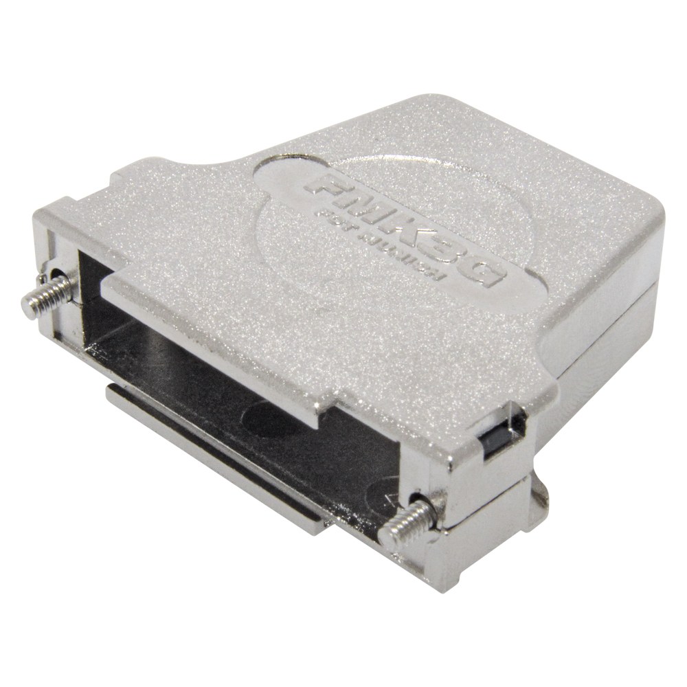FCT SUB-D (8-channel)/full metal shell/large cable inlet, metal-, straight, grey