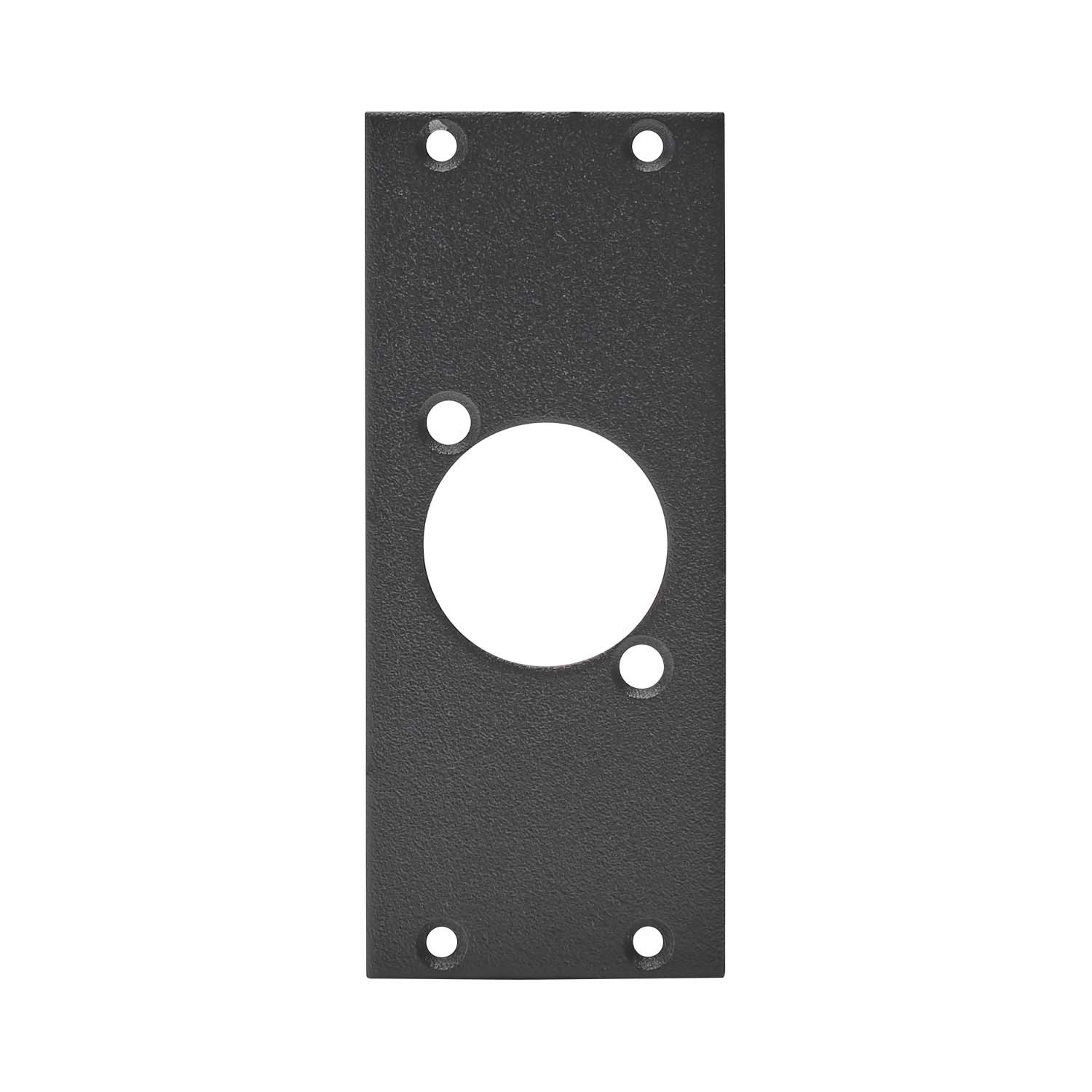 front panel 1 x D-hole centered, 2 HE, 1 BE for SYS-series, Galvanized sheet steel, colour: grey | SYFB21-1DM