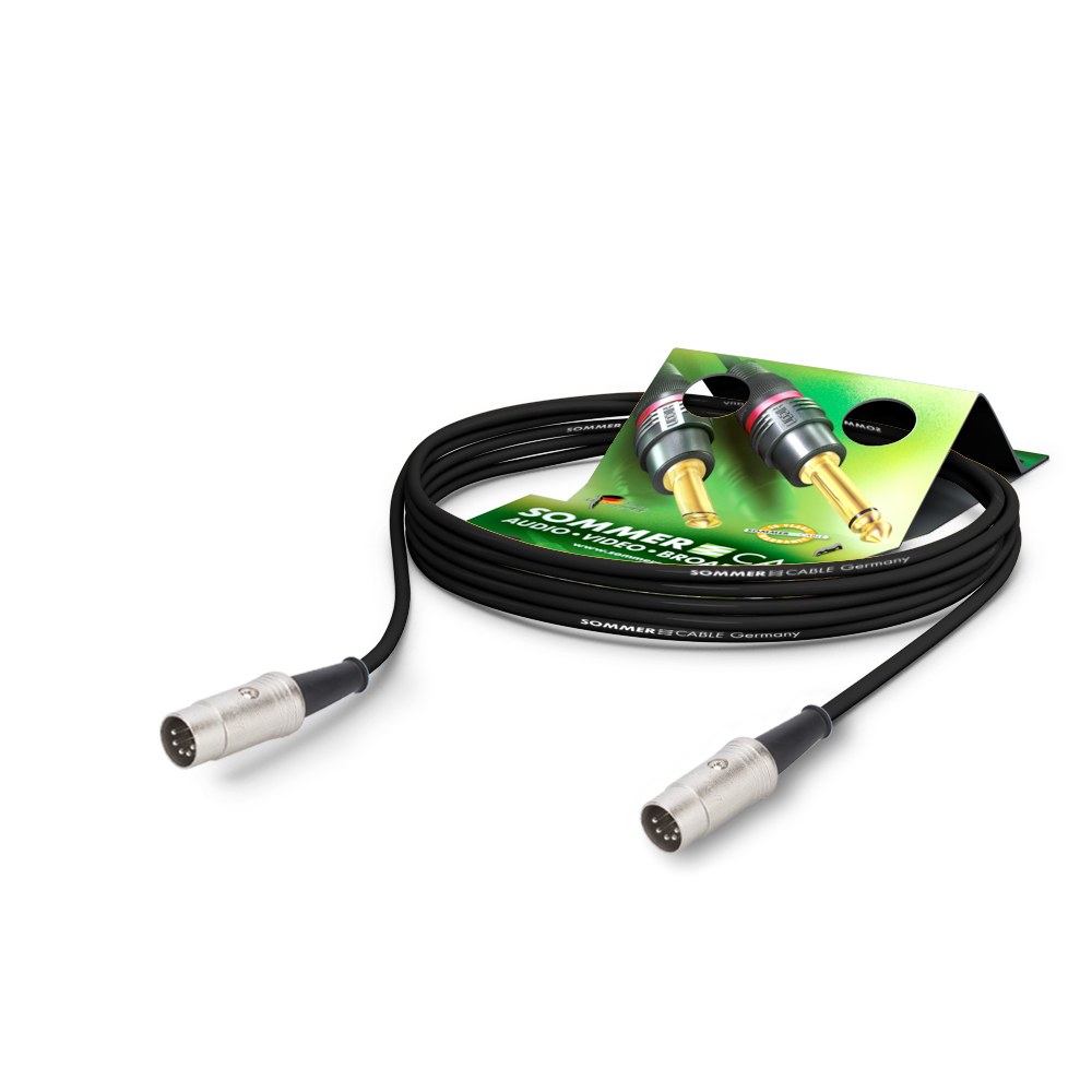 Midi cable SC-Goblin, 2 x 0,14 mm² | DIN5 / DIN5, REAN | black | 0,90m | GO50-0090-SW