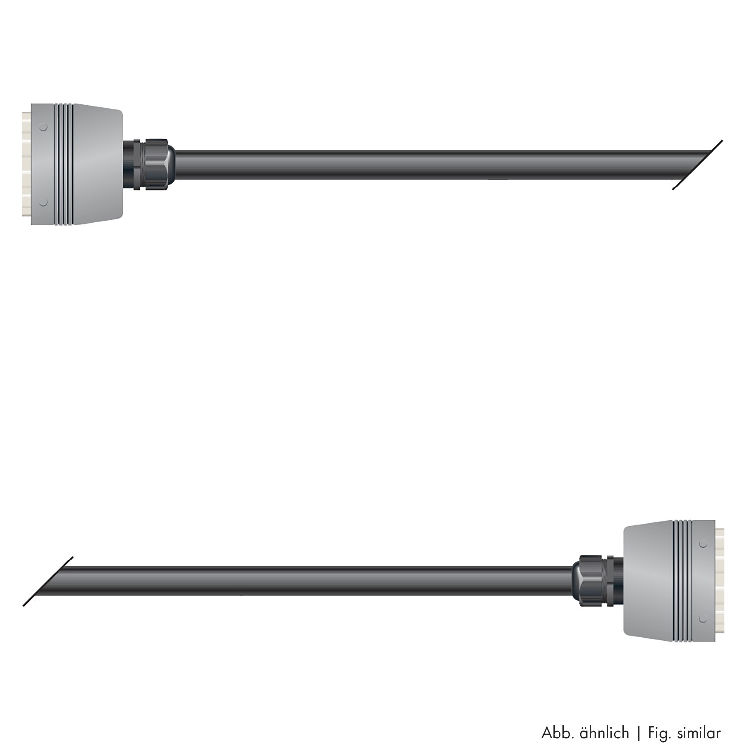 Multicore cable with rectangular MP-connector -> Rectangular MP-connector | 08/00 | 25,00m | none | Multipin straight