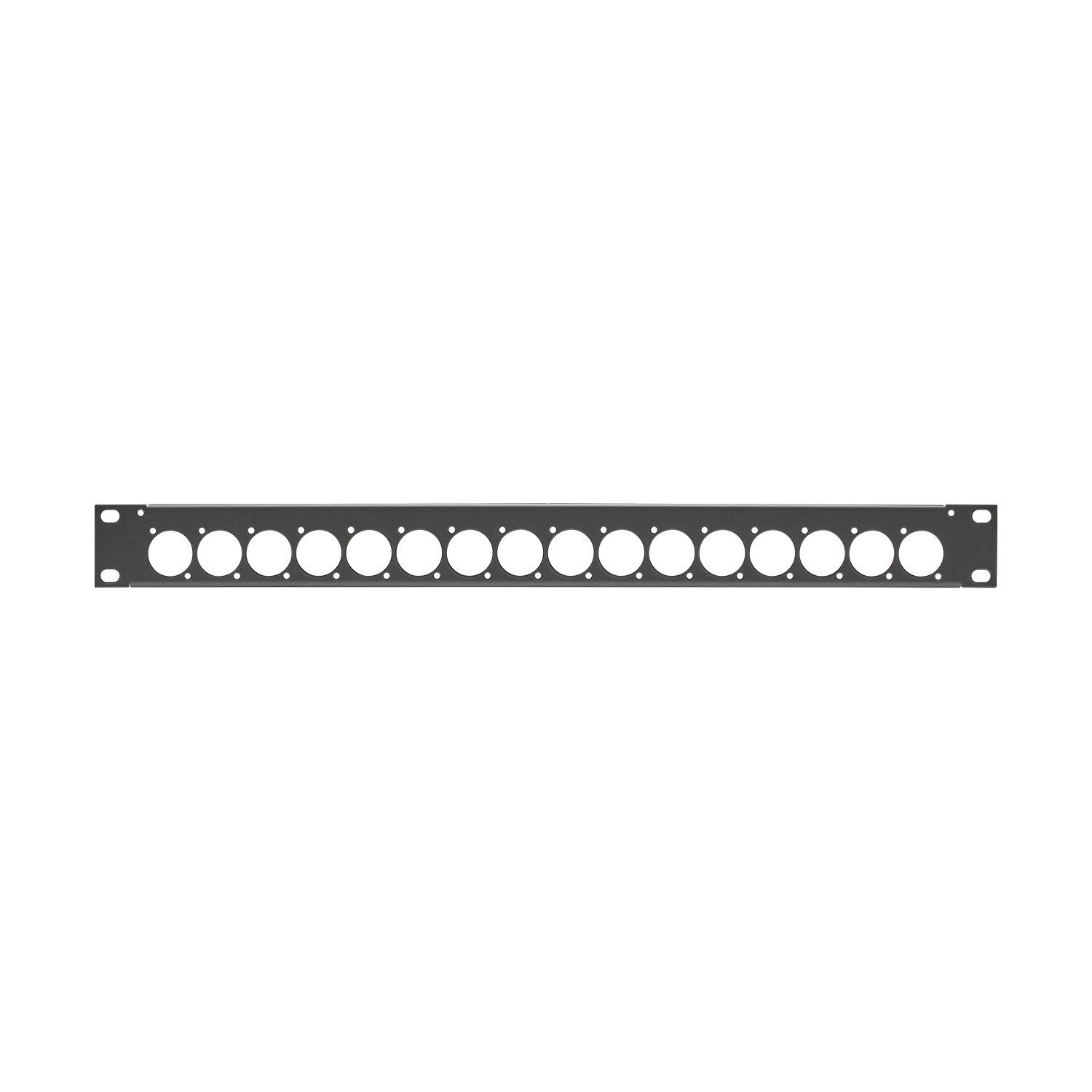 Rack panel, universal D series, Finish RAL 9011 smooth matt, 1 HE, sheet steel 1.2mm, black